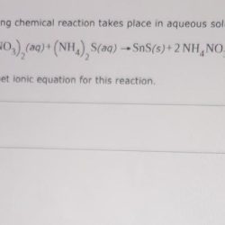 The following chemical reaction takes place in aqueous solution